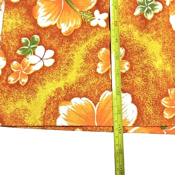 VTG 60's Handmade G.V.H. Hawaii Print Fabric Orange Floral Dress MEDIUM - Picture 15 of 15